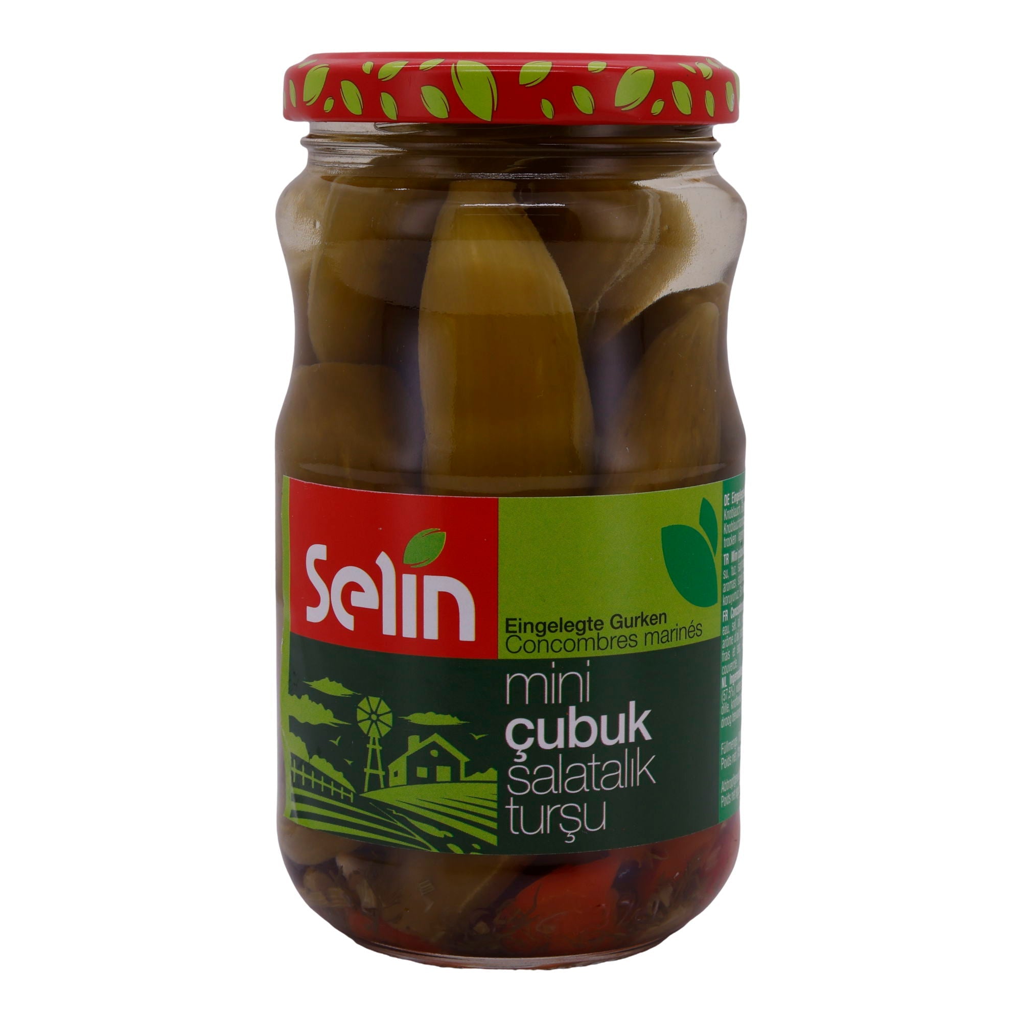 Mini-Gurken Selin | Eingelegt | Knackiger Snack oder Beilage | 330g SELIN